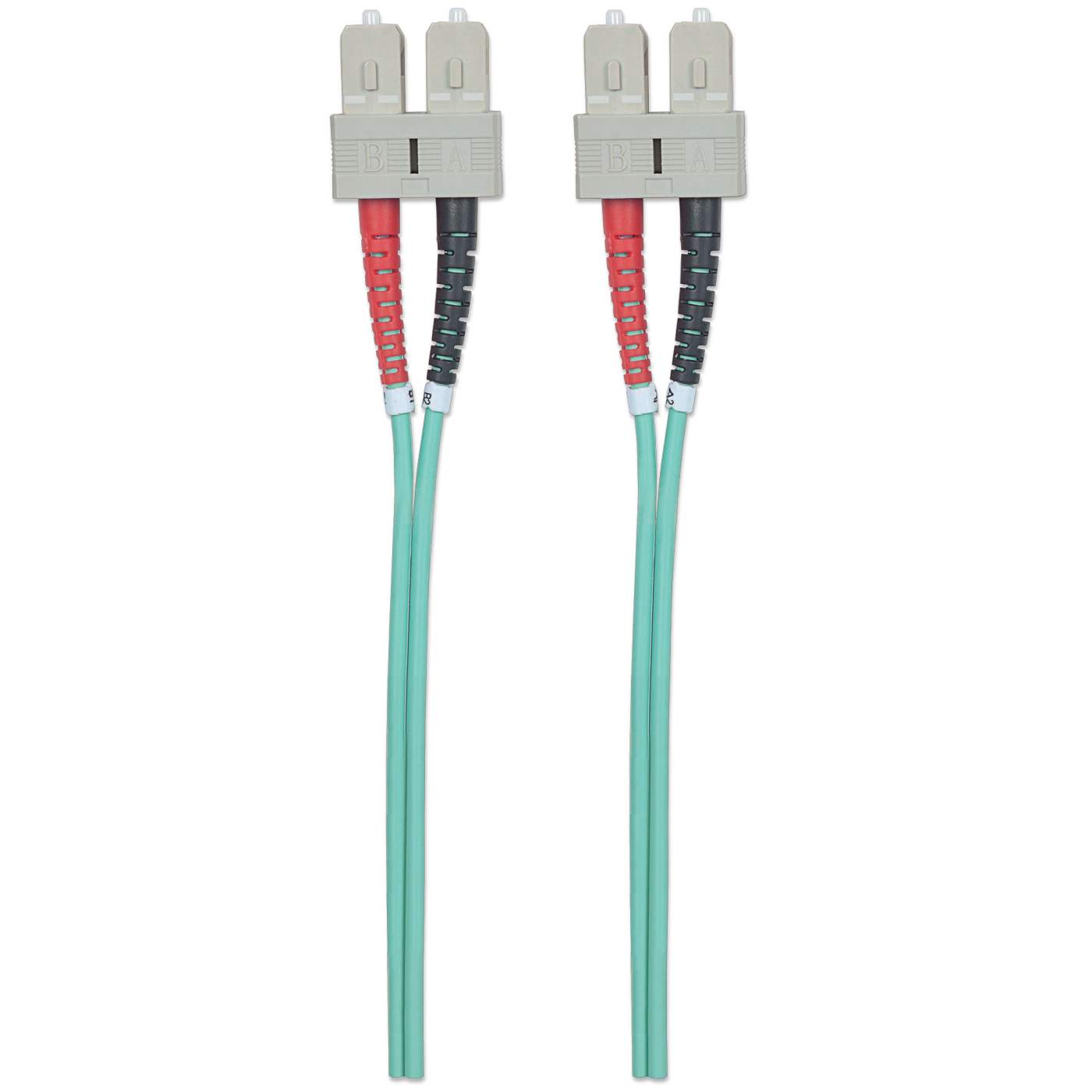 1 m SC to SC UPC Fiber Optic Patch Cable, 3.0 mm, Duplex, LSZH, OM3 Multimode, Aqua Image 5