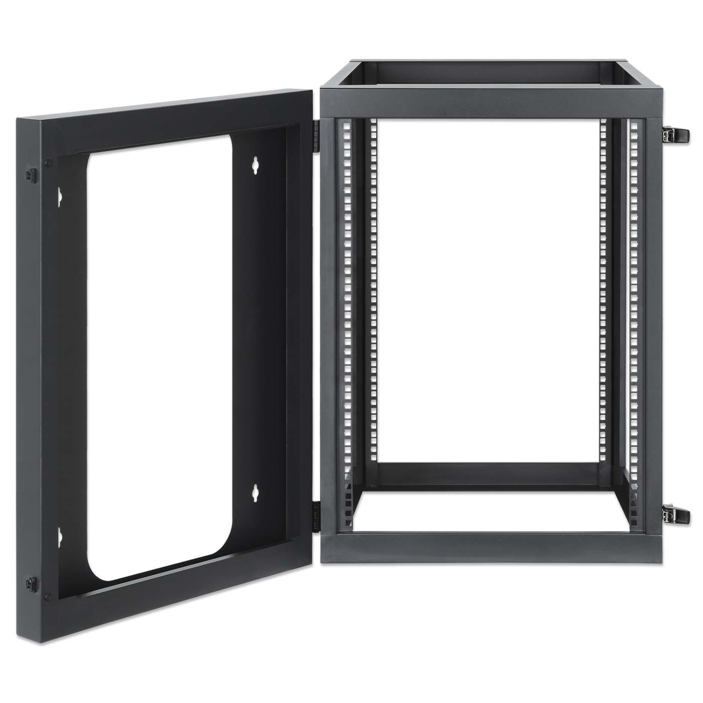 19" Wall Mount 4-Post Open Frame Network Rack, 15U Image 7