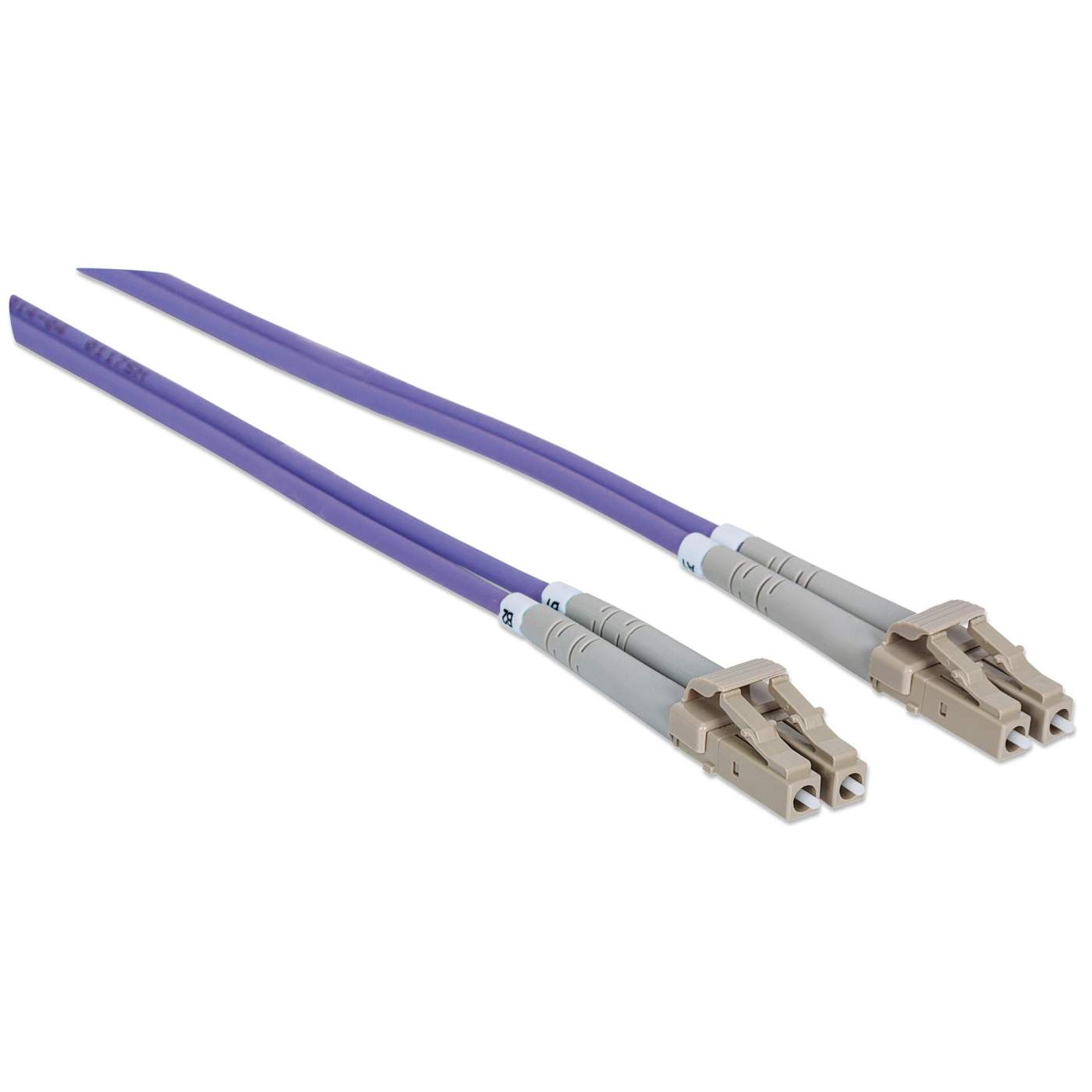 2 m LC to LC UPC Fiber Optic Patch Cable, 3.0 mm, Duplex, LSZH, OM4 Multimode, Violet Image 3