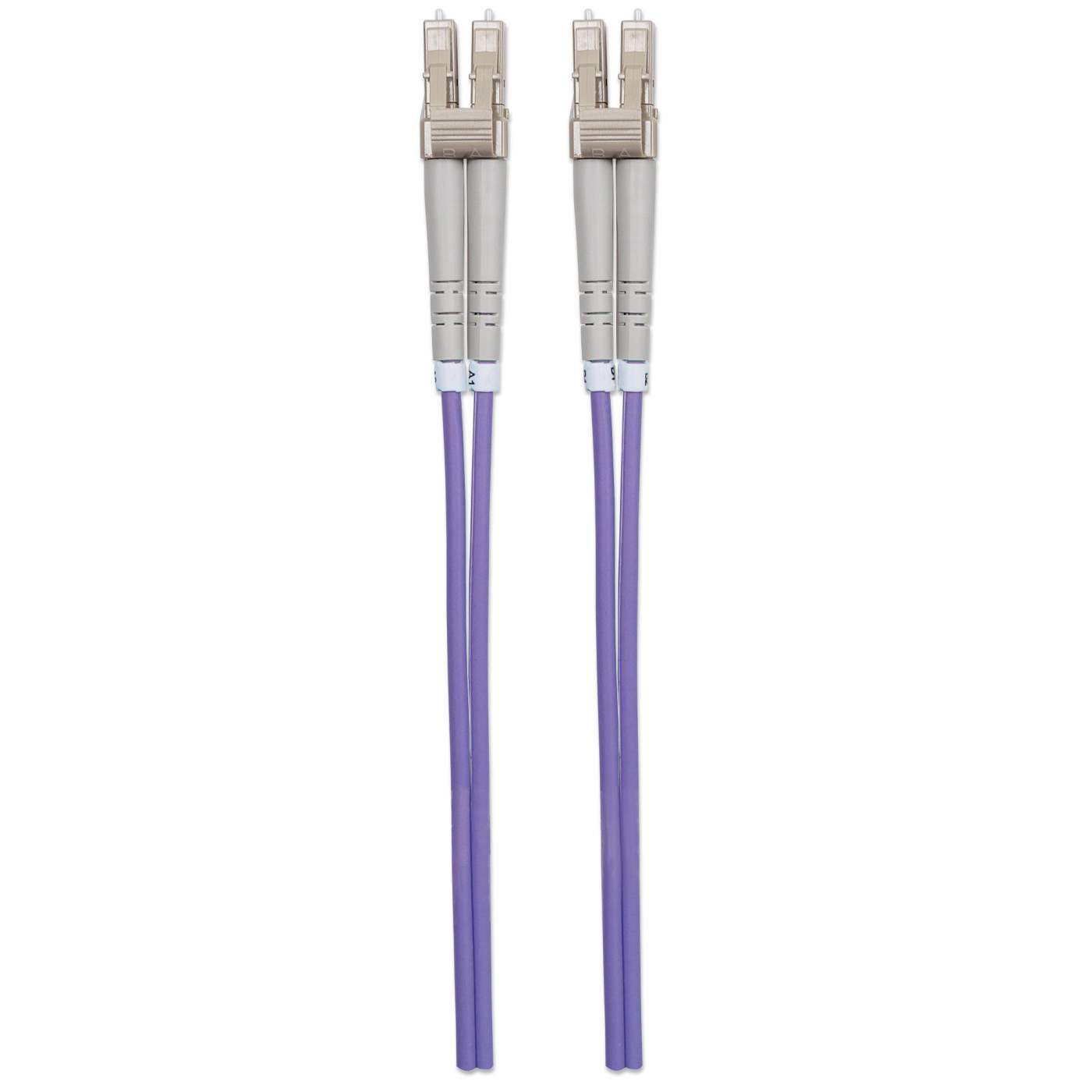 3 m LC to LC UPC Fiber Optic Patch Cable, 3.0 mm, Duplex, LSZH, OM4 Multimode, Violet Image 5