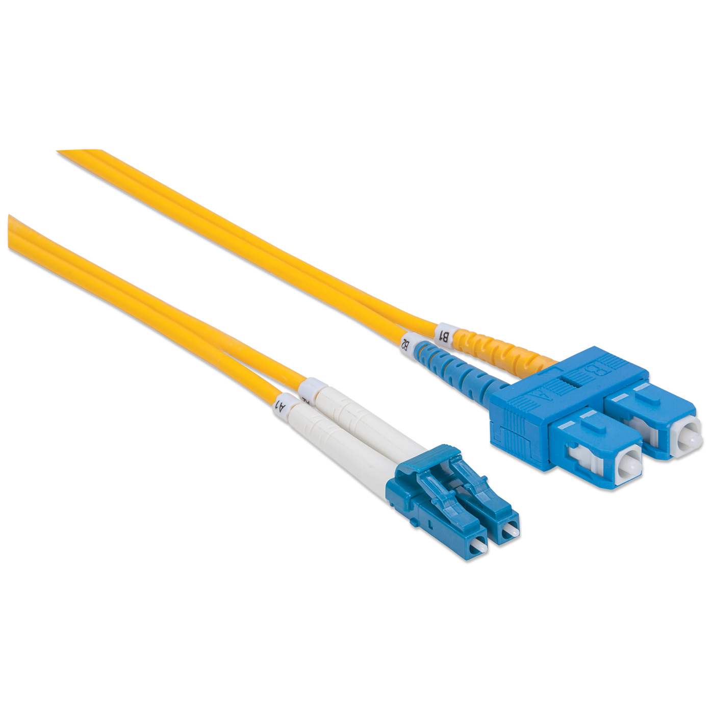5 m LC to SC UPC Fiber Optic Patch Cable, 3.0 mm, Duplex, LSZH, OS2 Singlemode, Yellow Image 3