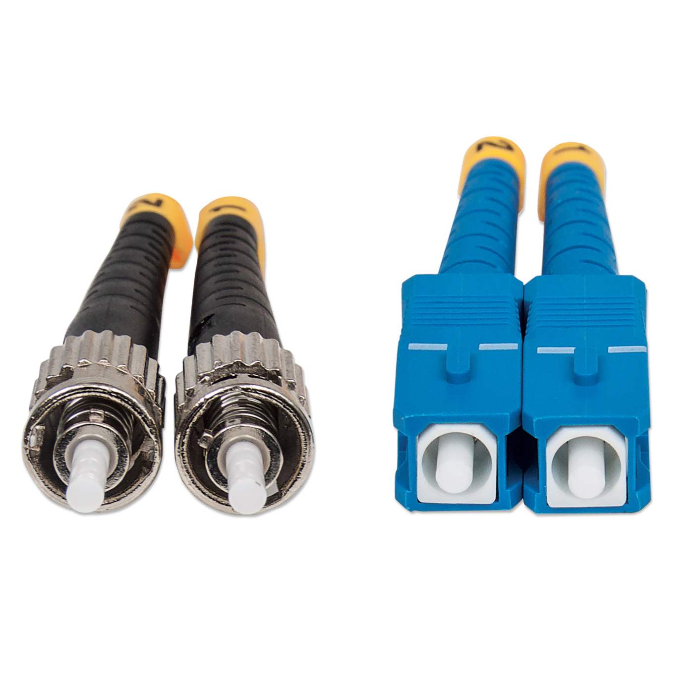 5 m ST to SC UPC Fiber Optic Patch Cable, 3.0 mm, Duplex, LSZH, OS2 Singlemode, Yellow Image 4