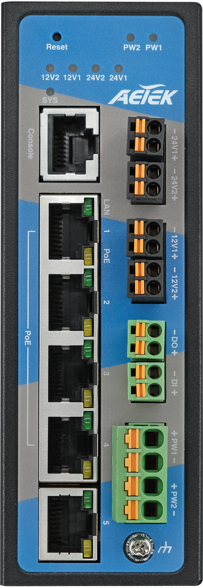 Industrial L2 Managed PRO 4-Port Gigabit PoE+ Switch with 12V/24VDC Output, 12-48VDC Input | 120W