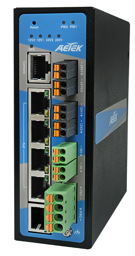 Managed Industrial L2 PRO 5-Port Gigabit Switch with 4 PoE+ Ports | 120W PoE Budget