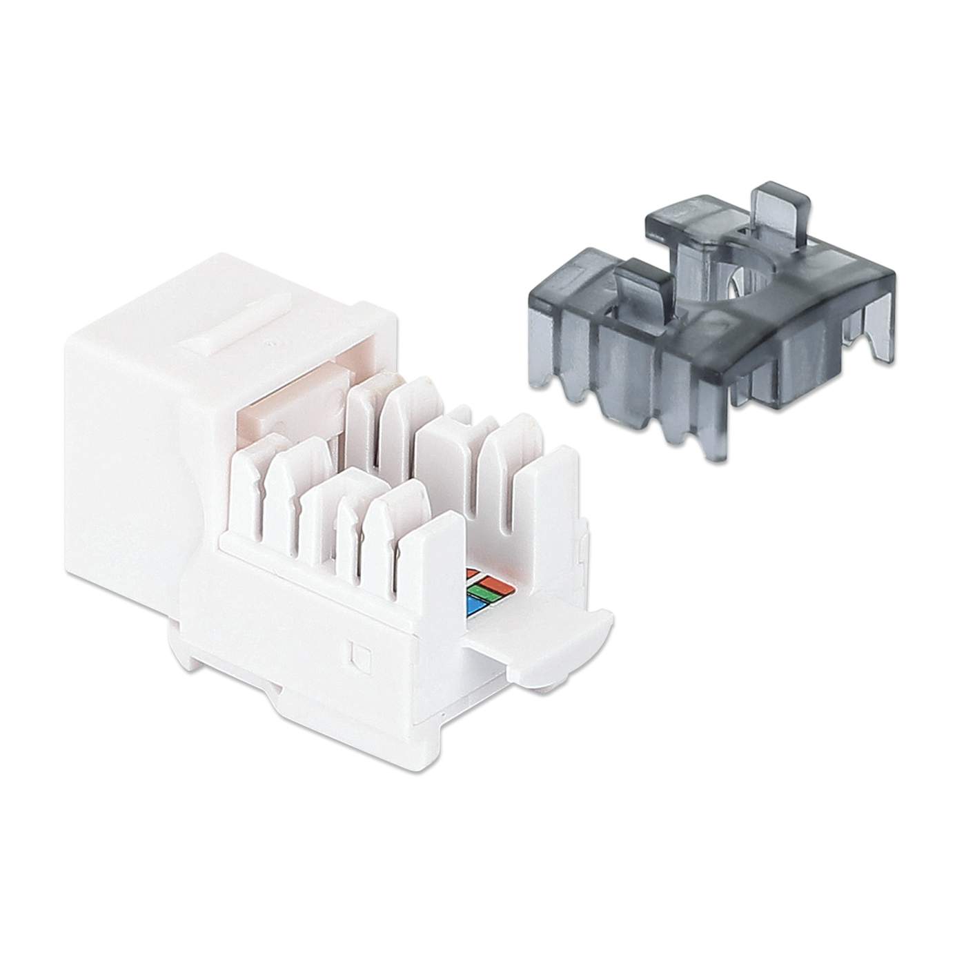 Cat6 Slim Keystone Jack with Punch-Down Stand, White, 25-Pack Image 6