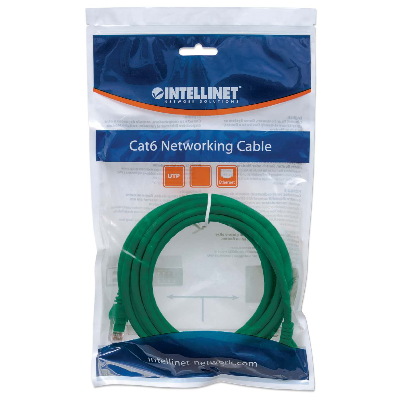 Cat6 U/UTP Network Patch Cable, 0.5 m (1.5 ft.), Green Packaging Image 2