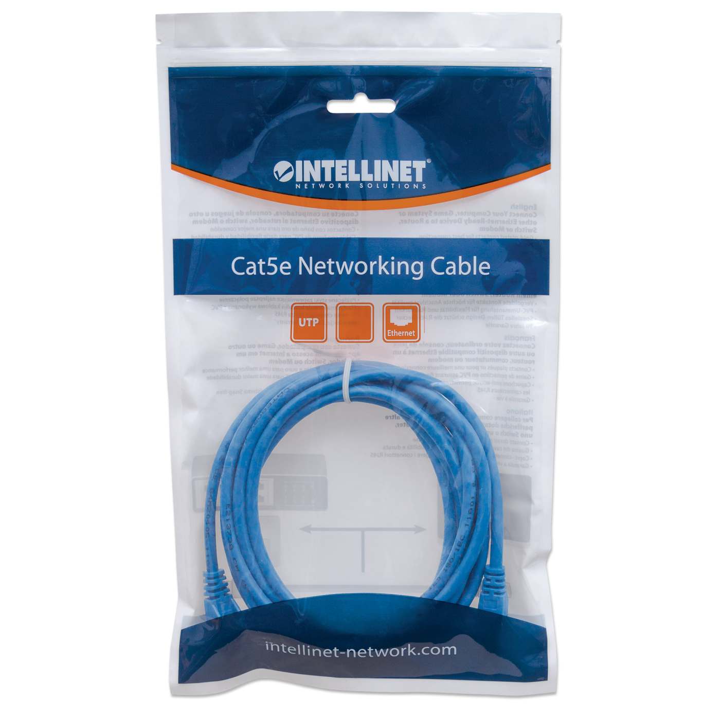 Cat6 U/UTP Network Patch Cable, 7.5 m (25 ft.), Blue Packaging Image 2