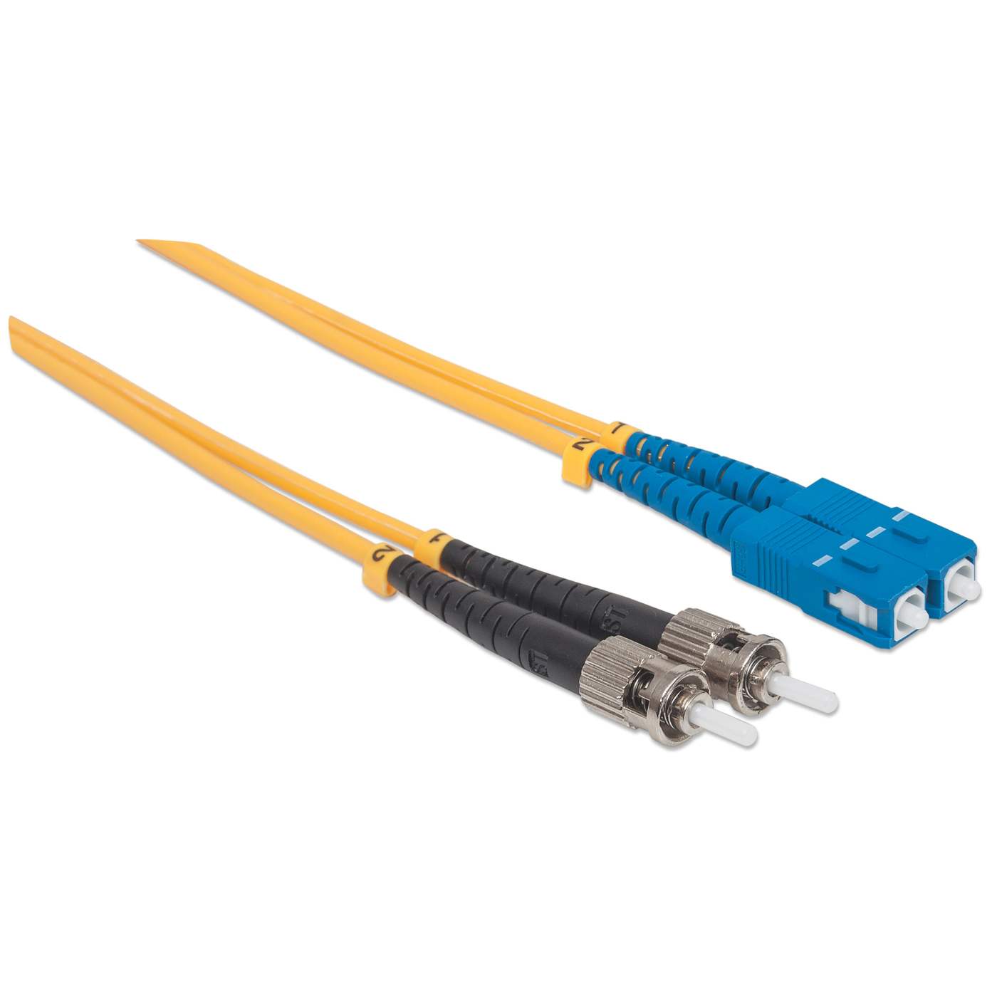 1 m ST to SC UPC Fiber Optic Patch Cable, 3.0 mm, Duplex, LSZH, OS2 Singlemode, Yellow Image 3