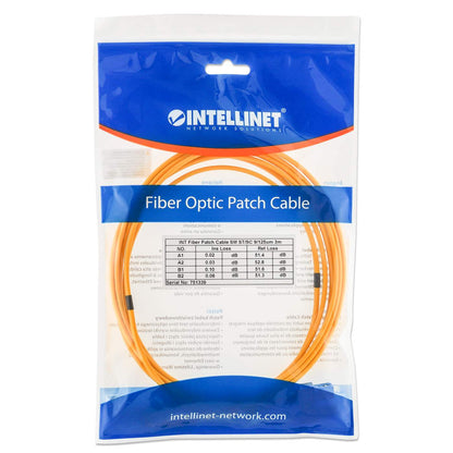 1 m ST to SC UPC Fiber Optic Patch Cable, 3.0 mm, Duplex, LSZH, OS2 Singlemode, Yellow Packaging Image 2