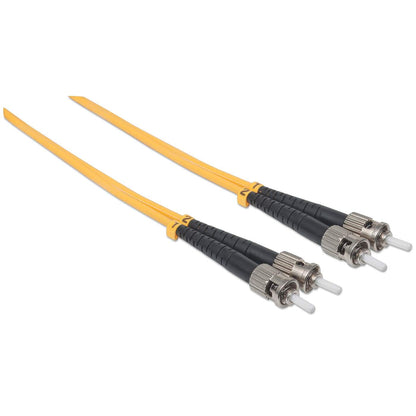 1 m ST to ST UPC Fiber Optic Patch Cable, 3.0 mm, Duplex, LSZH, OS2 Singlemode, Yellow Image 2