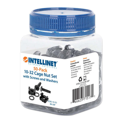 10-32 Cage Nut Set, 50-Pack Packaging Image 2