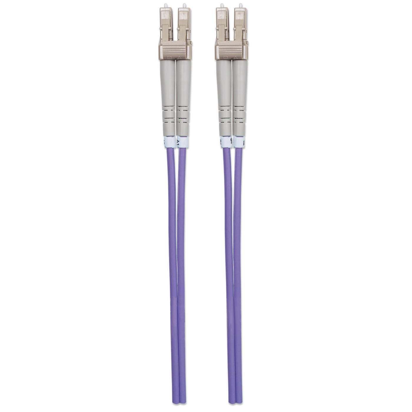 10 m LC to LC UPC Fiber Optic Patch Cable, 3.0 mm, Duplex, LSZH, OM4 Multimode, Violet Image 5