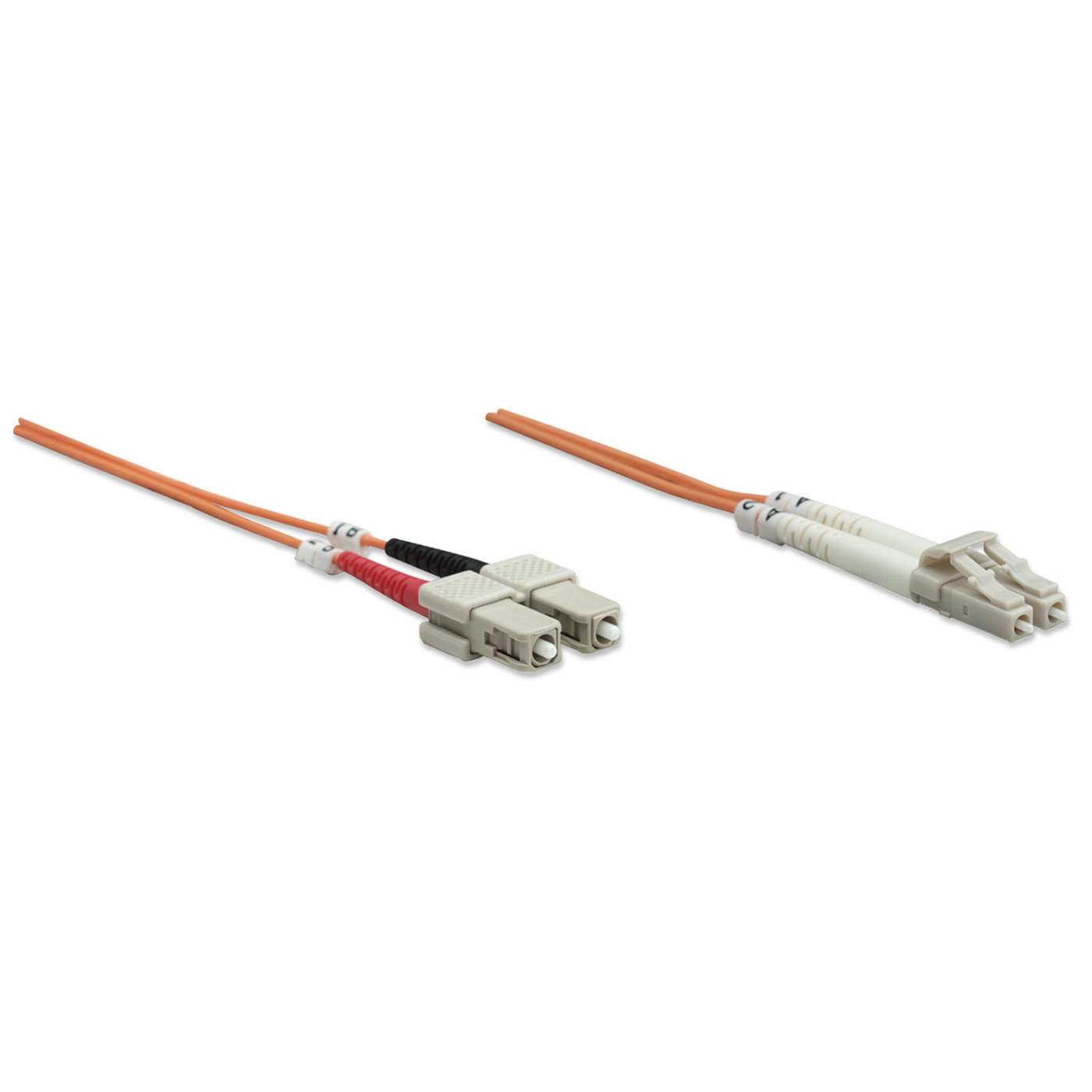 10 m LC to SC UPC Fiber Optic Patch Cable, 3.0 mm, Duplex, LSZH, OM1 Multimode, Orange Image 3