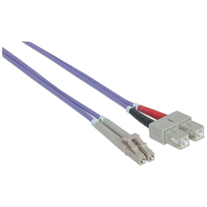 10 m LC to SC UPC Fiber Optic Patch Cable, 3.0 mm, Duplex, LSZH, OM4 Multimode, Violet Image 3