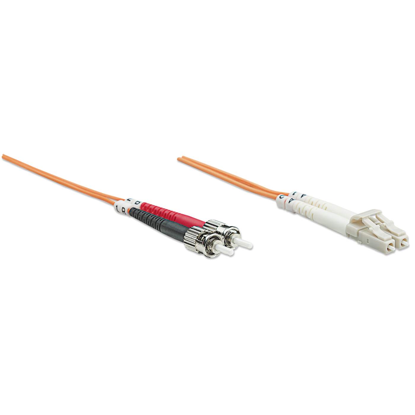 10 m LC to ST UPC Fiber Optic Patch Cable, 3.0 mm, Duplex, LSZH, OM1 Multimode, Orange Image 3