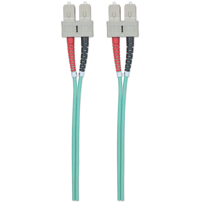 10 m SC to SC UPC Fiber Optic Patch Cable, 3.0 mm, Duplex, LSZH, OM3 Multimode, Aqua Image 5