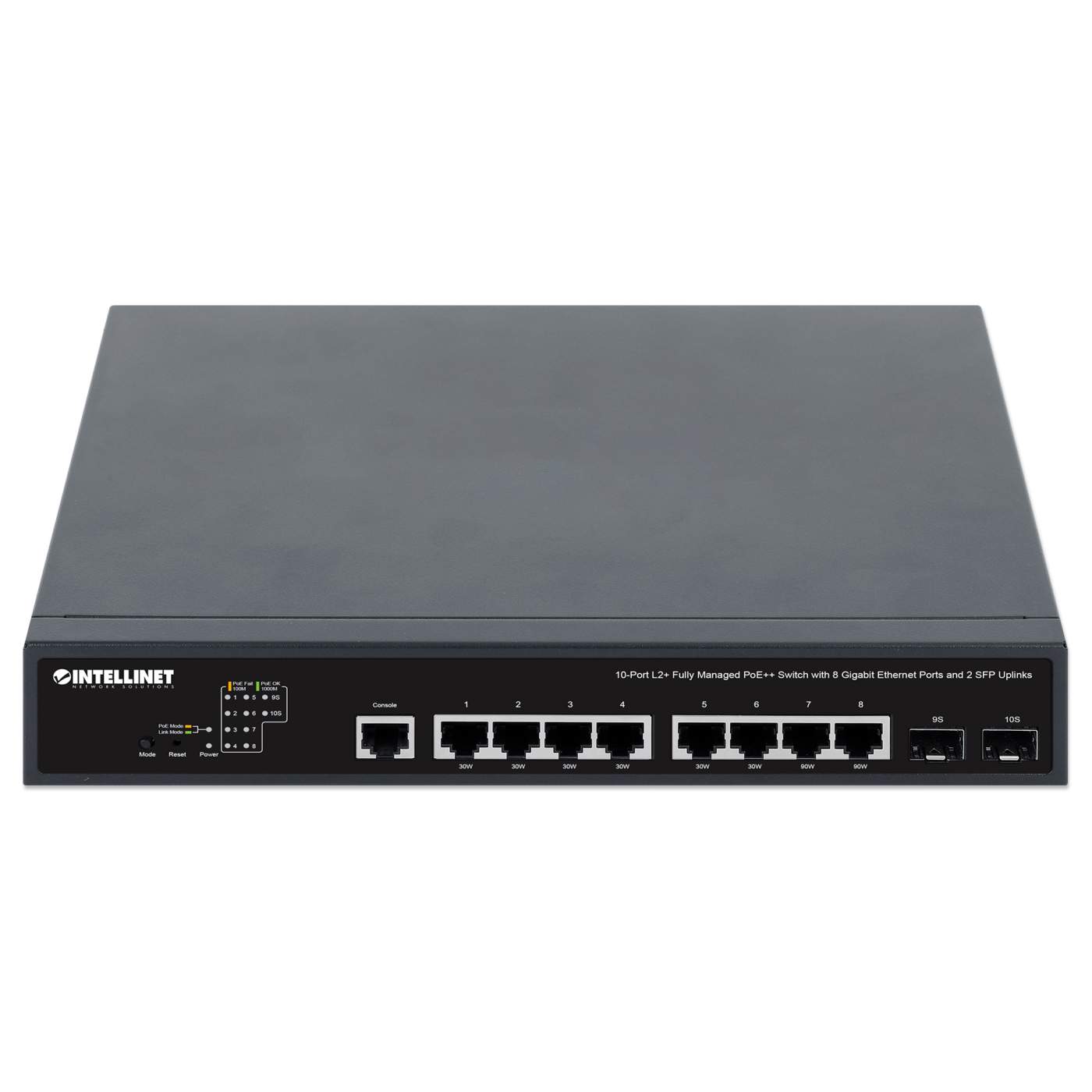 10-Port L2+ Fully Managed PoE++ Switch with 8 Gigabit Ethernet Ports and 2 SFP Uplinks Image 3