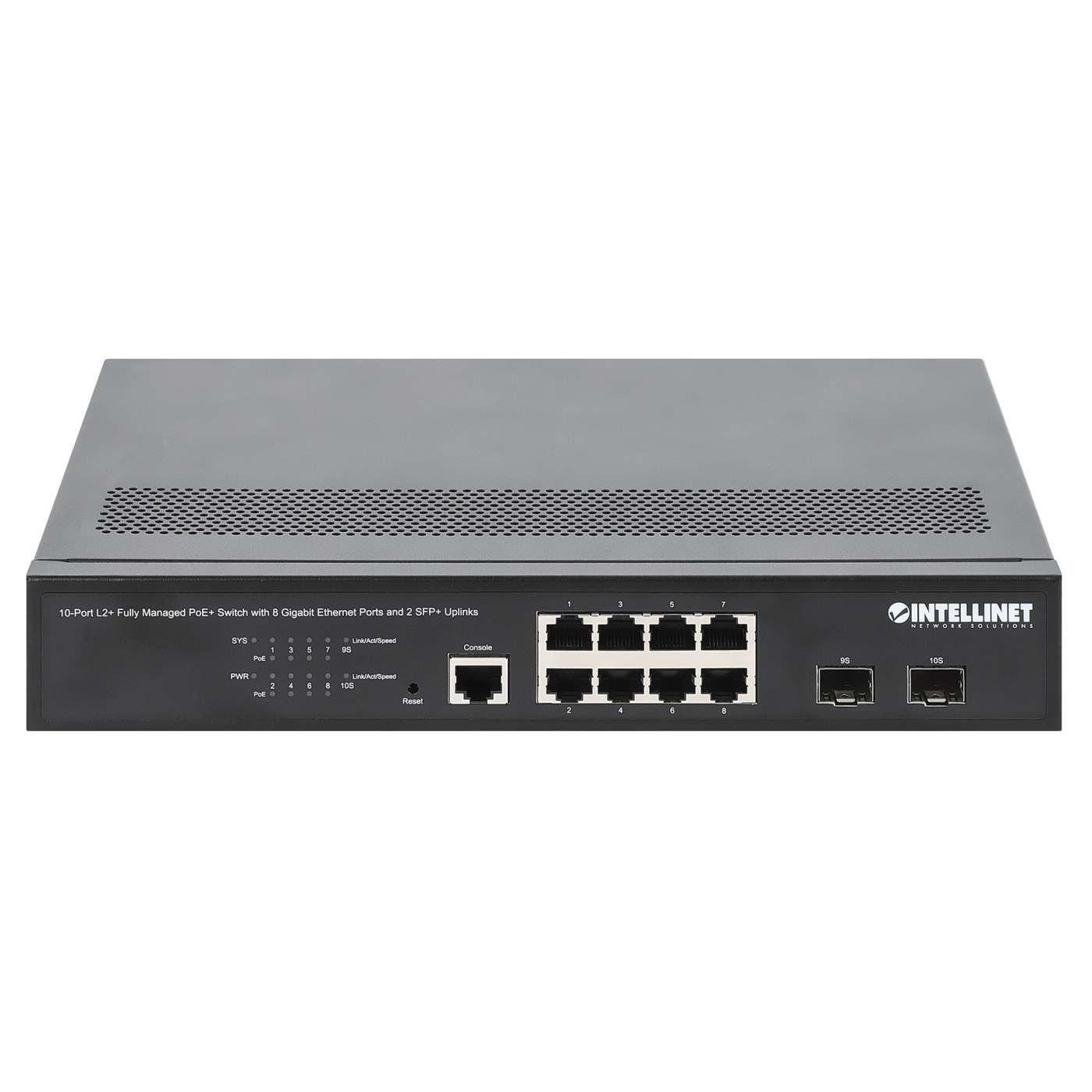 10-Port L2+ Fully Managed PoE+ Switch with 8 Gigabit Ethernet Ports and 2 SFP+ Uplinks Image 4