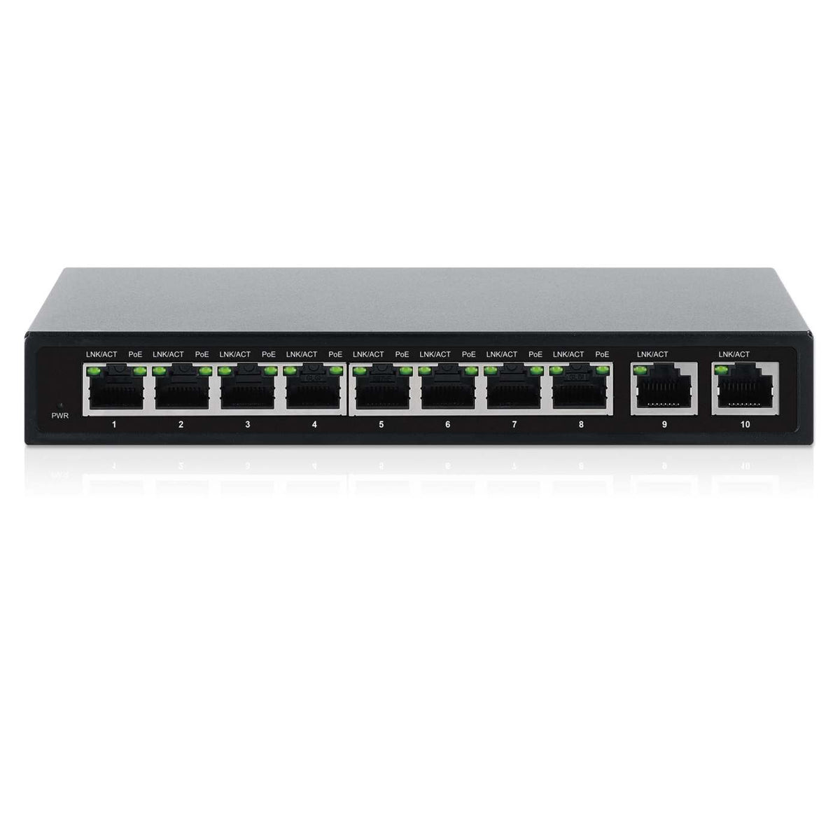 10-Port PoE+ Switch with 8 Gigabit Ethernet Ports and 2 RJ45 Gigabit Uplink Ports Image 6