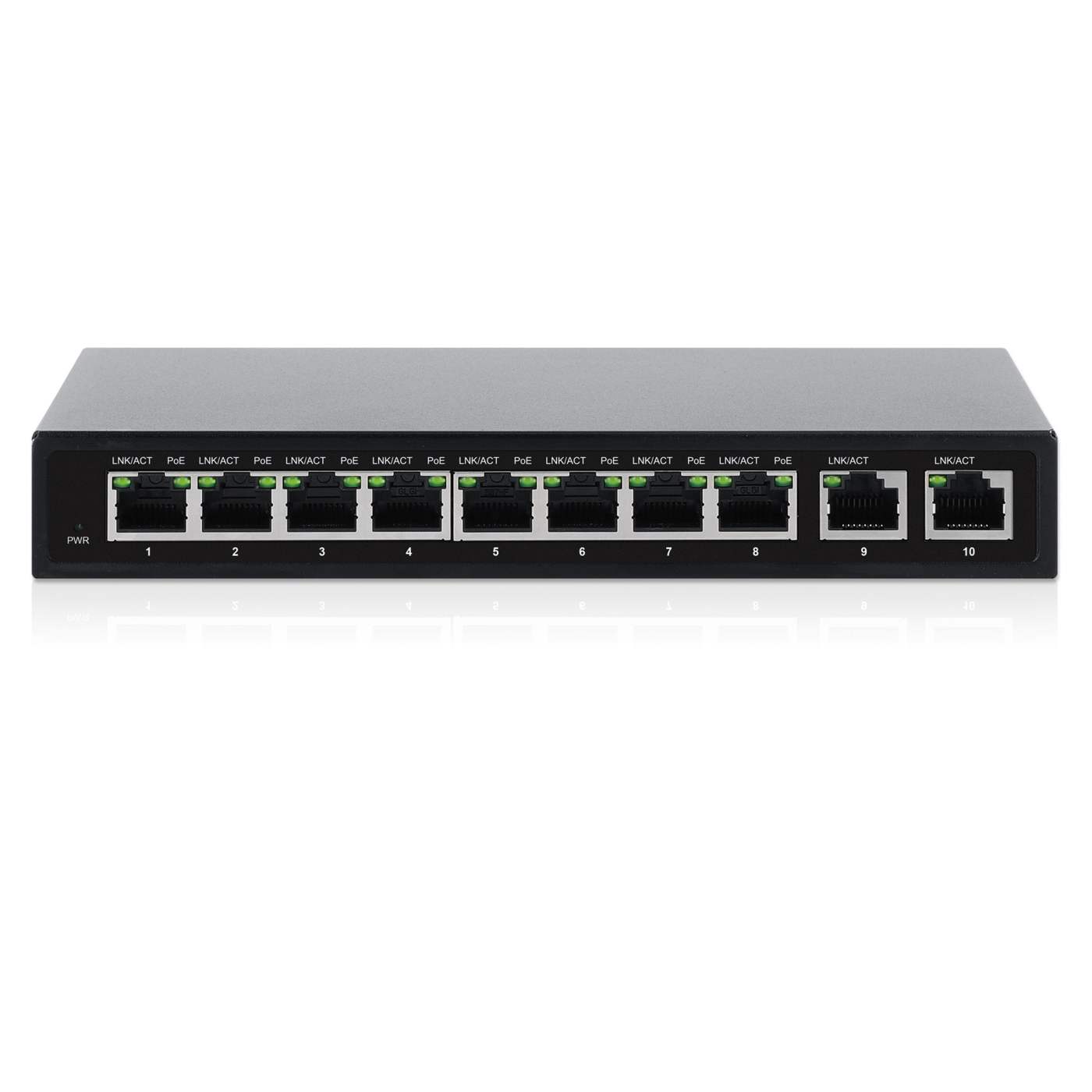 10-Port PoE+ Switch with 8 Gigabit Ethernet Ports and 2 RJ45 Gigabit Uplink Ports Image 5