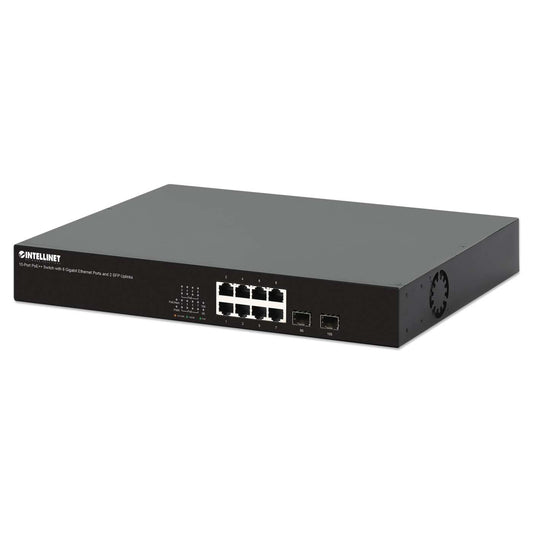 10-Port PoE++ Switch with 8 Gigabit Ethernet Ports and 2 SFP Uplinks Image 1