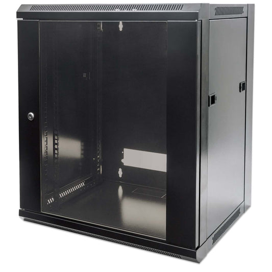 12U 19" Wall Mount Network Cabinet, Standard Line, 450 mm (17.7 in.) Depth, Black Image 1