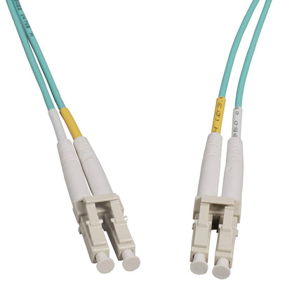 1.5 m LC to LC UPC Fiber Optic Patch Cable, 2.0 mm, Duplex, OFNR, OM3 Multimode, Aqua Image 2