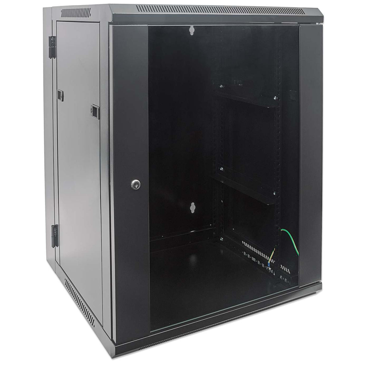15U 19" Swing Out Wall Mount Network Cabinet, Standard Line, 550 mm (21.7 in.) Depth, Black Image 2
