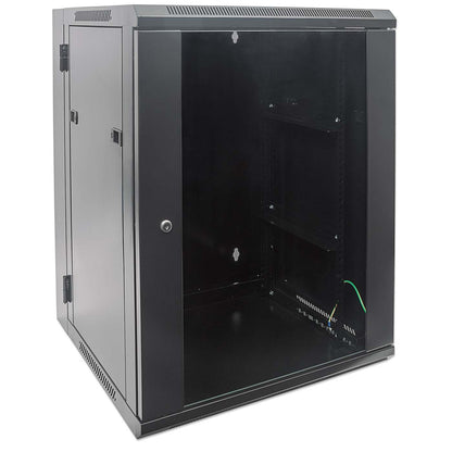 15U 19" Swing Out Wall Mount Network Cabinet, Standard Line, 550 mm (21.7 in.) Depth, Black Image 2