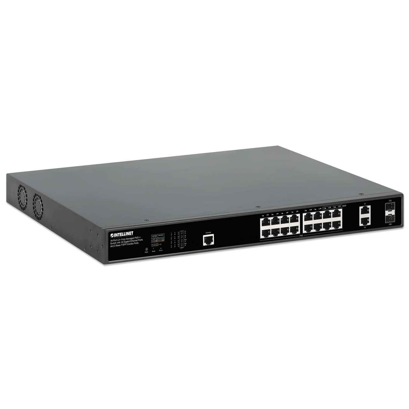 18-Port L2+ Fully Managed PoE++ Switch with 16 Gigabit Ethernet Ports and 2 Base-T/SFP Combo Ports Image 2