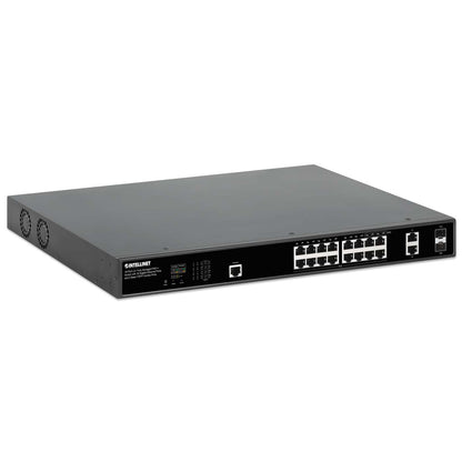 18-Port L2+ Fully Managed PoE++ Switch with 16 Gigabit Ethernet Ports and 2 Base-T/SFP Combo Ports Image 2