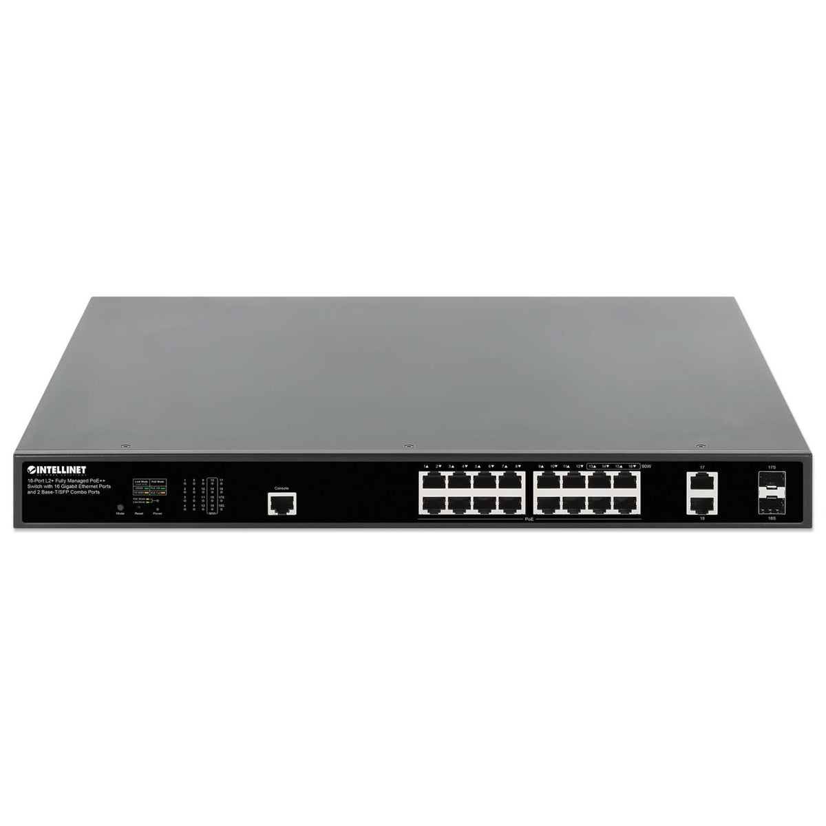 18-Port L2+ Fully Managed PoE++ Switch with 16 Gigabit Ethernet Ports and 2 Base-T/SFP Combo Ports Image 3