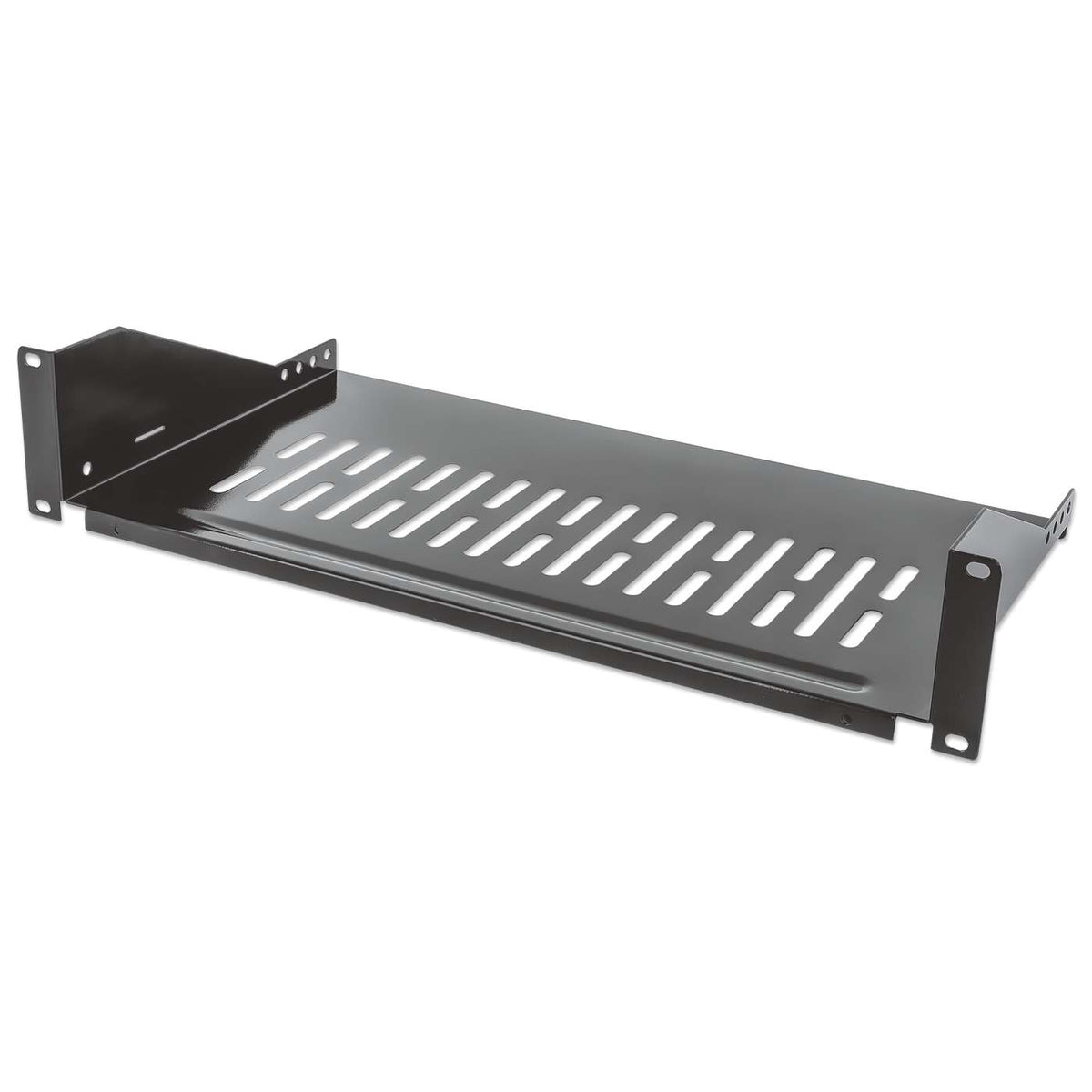 19" Cantilever Shelf, 2U, 250 mm (9.8 in.) Depth, Black Image 1