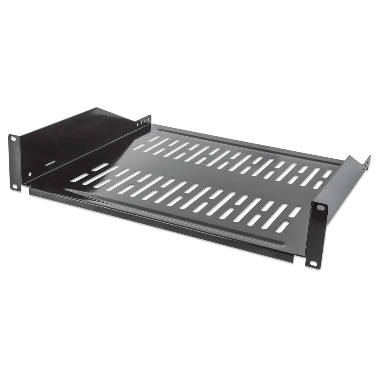 19" Cantilever Shelf, 2U, 400 mm (15.8 in.) Depth, Black Image 1