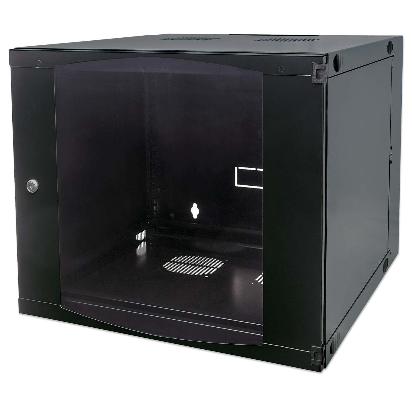 19" Double Section Wallmount Cabinet, 6U, 600 mm (23.6 in.) Depth, Black Image 1