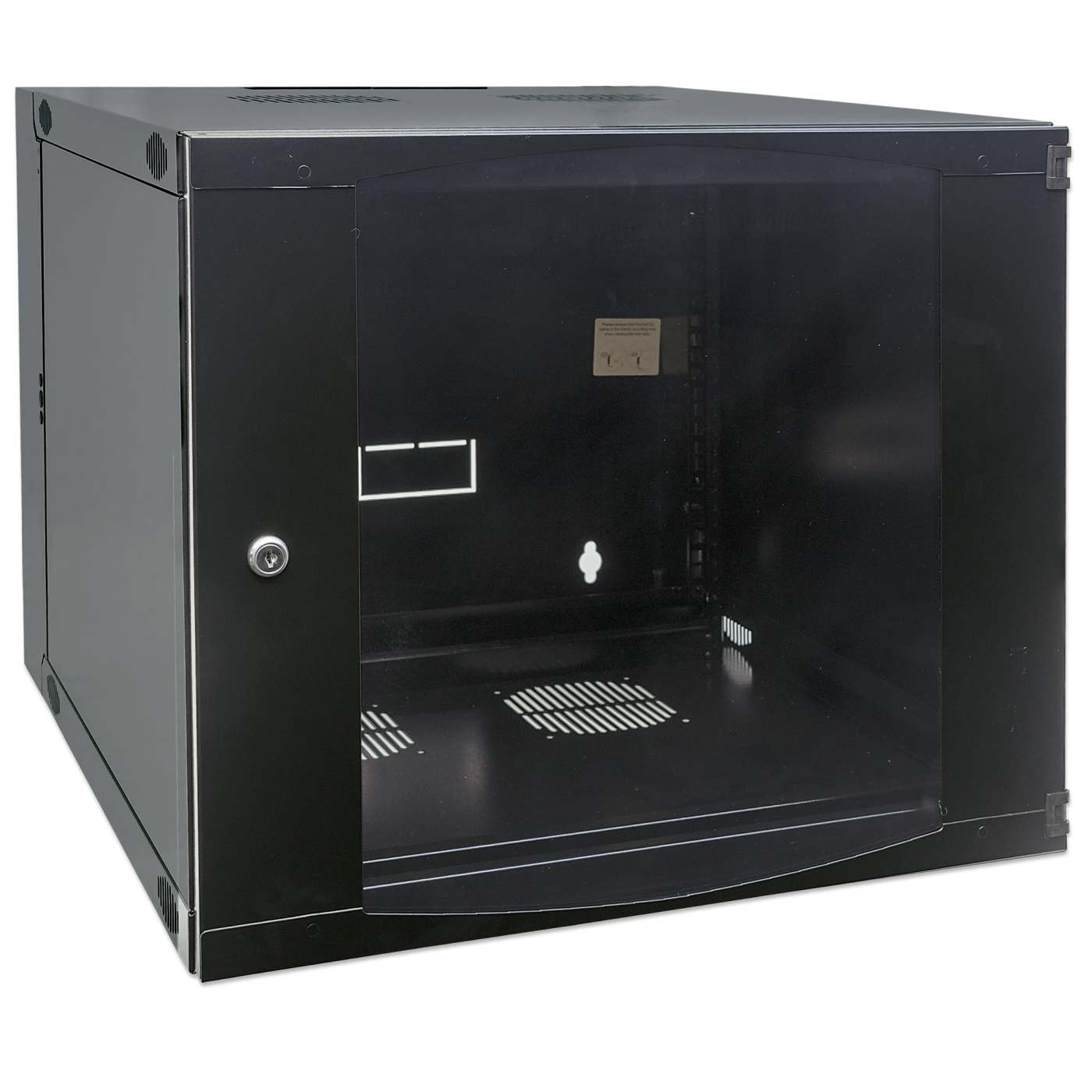 19" Double Section Wallmount Cabinet, 6U, 600 mm (23.6 in.) Depth, Black Image 2