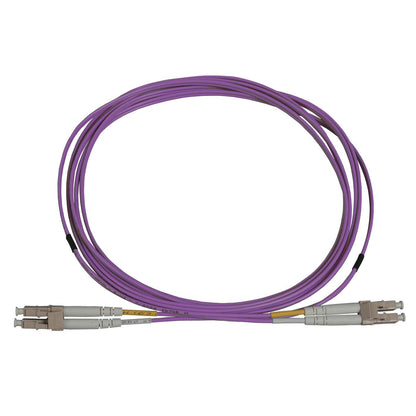 2 m LC to LC UPC Fiber Optic Patch Cable, 2.0 mm, Duplex, OFNR, OM4 Multimode, Aqua Image 3