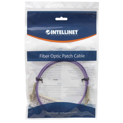 2 m LC to LC UPC Fiber Optic Patch Cable, 2.0 mm, Duplex, OFNR, OM4 Multimode, Aqua Image 5