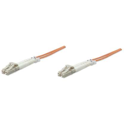 2 m LC to LC UPC Fiber Optic Patch Cable, 3.0 mm, Duplex, LSZH, OM1 Multimode, Orange Image 1