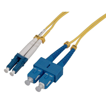 2 m LC to SC UPC Fiber Optic Patch Cable, 2.0 mm, Duplex, OFNR, Singlemode BIF, Yellow Image 1