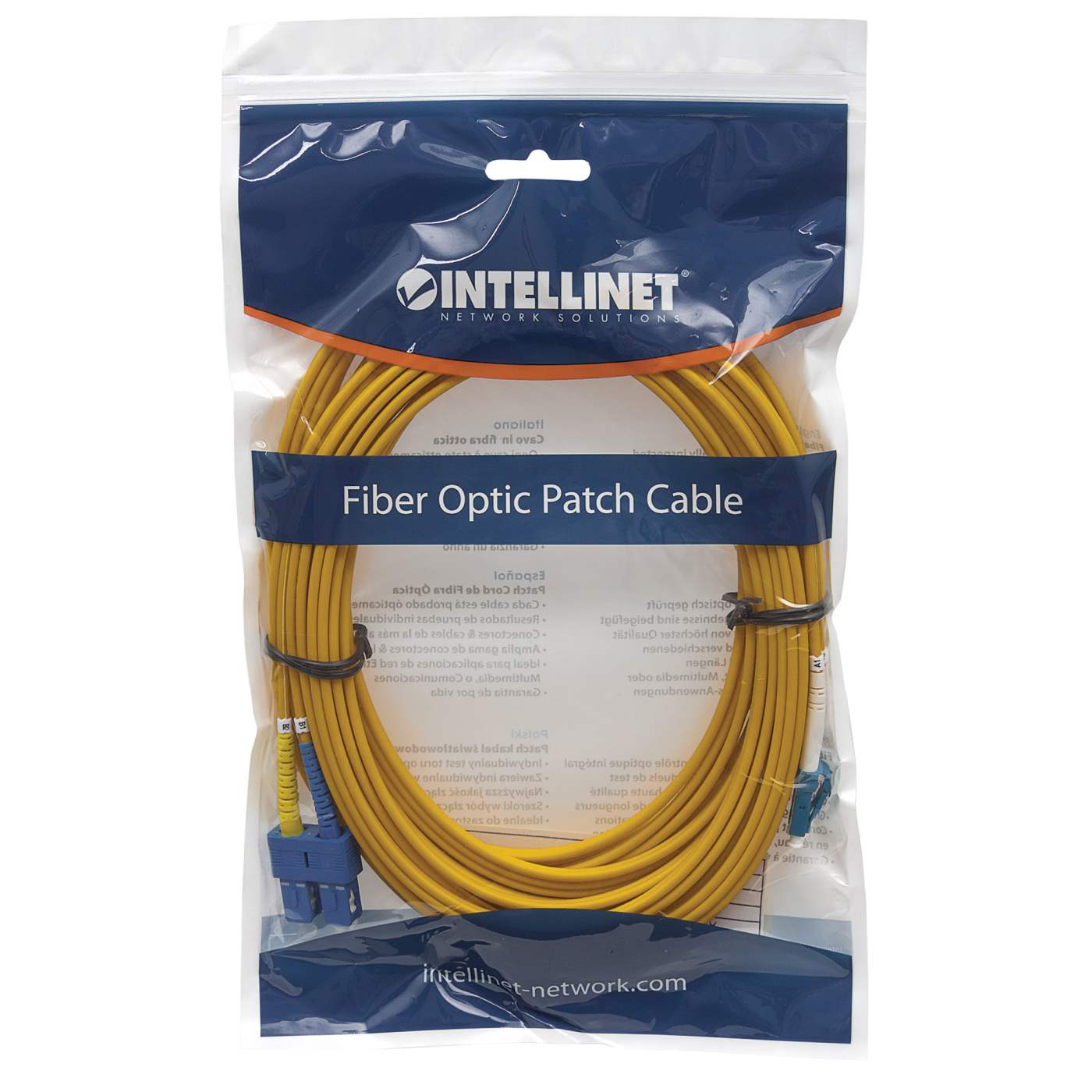 2 m LC to SC UPC Fiber Optic Patch Cable, 2.0 mm, Duplex, OFNR, Singlemode BIF, Yellow Image 5