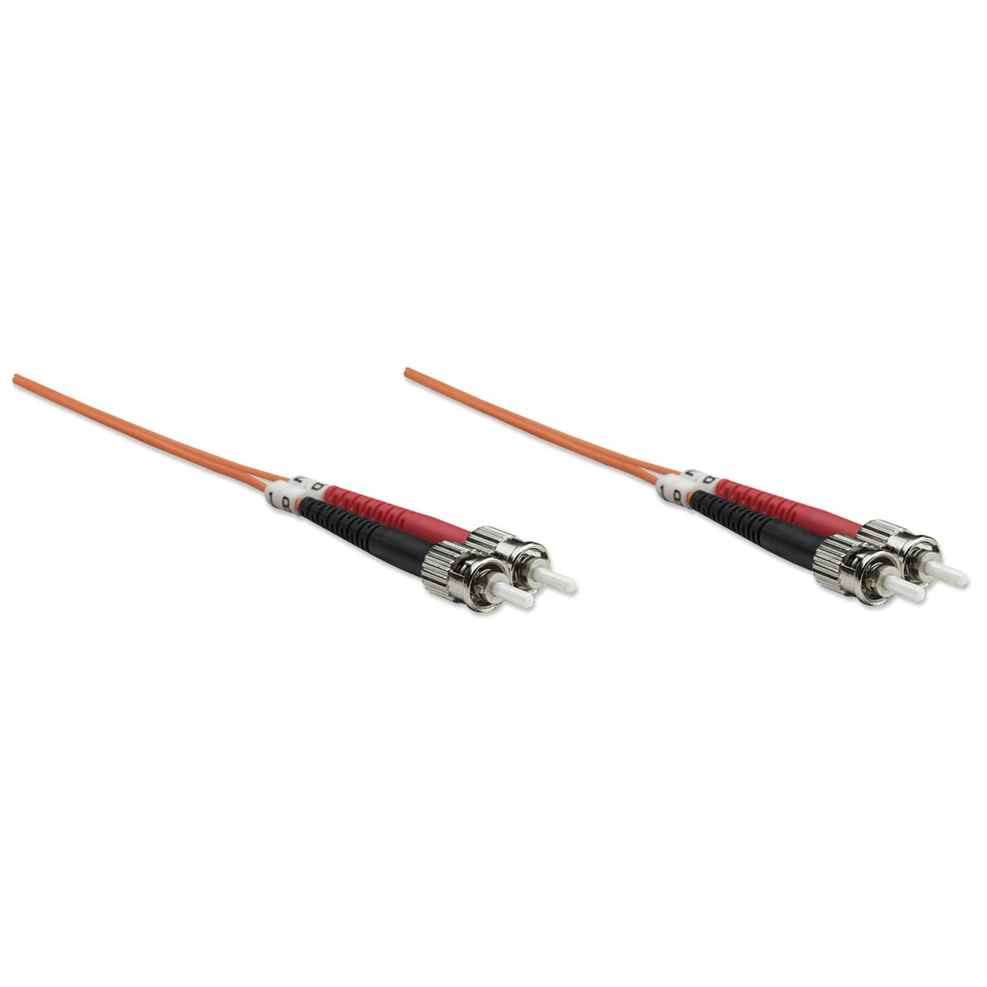 2 m ST to ST UPC Fiber Optic Patch Cable, 3.0 mm, Duplex, LSZH, OM1 Multimode, Orange Image 3