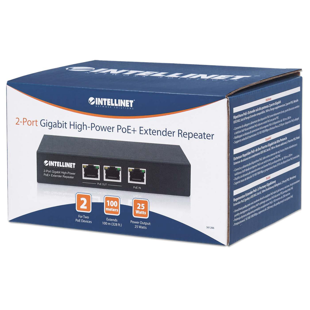 2-Port Gigabit High-Power PoE+ Extender Packaging Image 2