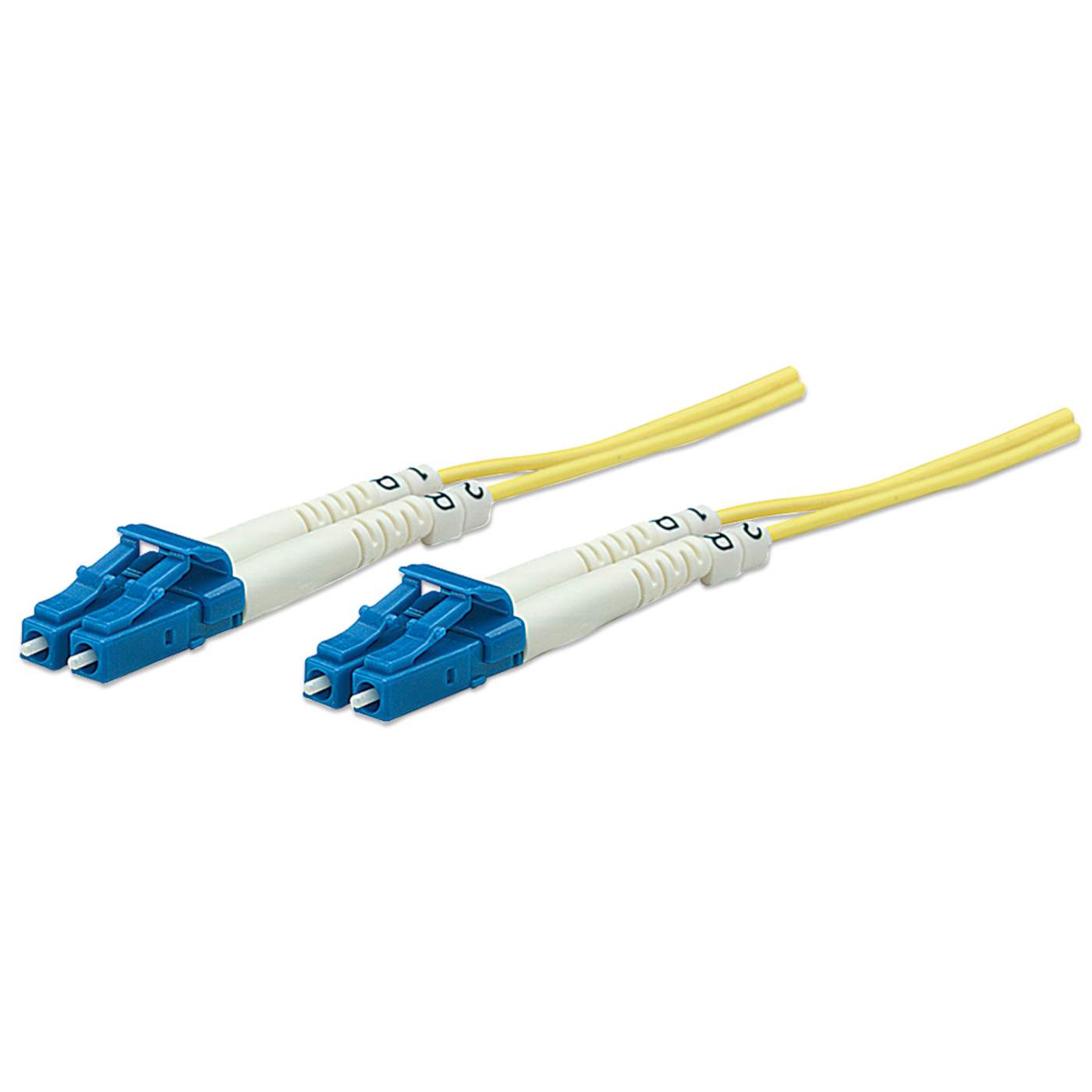 20 m LC to LC UPC Fiber Optic Patch Cable, 3.0 mm, Duplex, LSZH, OS2 Singlemode, Yellow Image 1