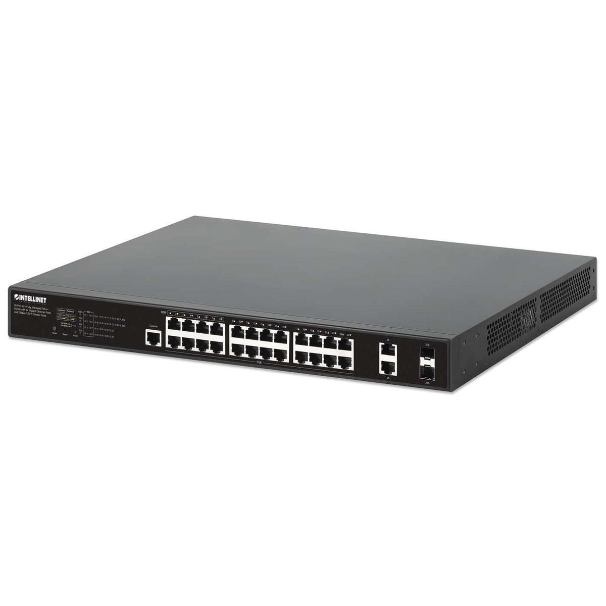 26-Port L2+ Fully Managed PoE++ Switch with 24 Gigabit Ethernet Ports and 2 Base-T/SFP Combo Ports Image 1