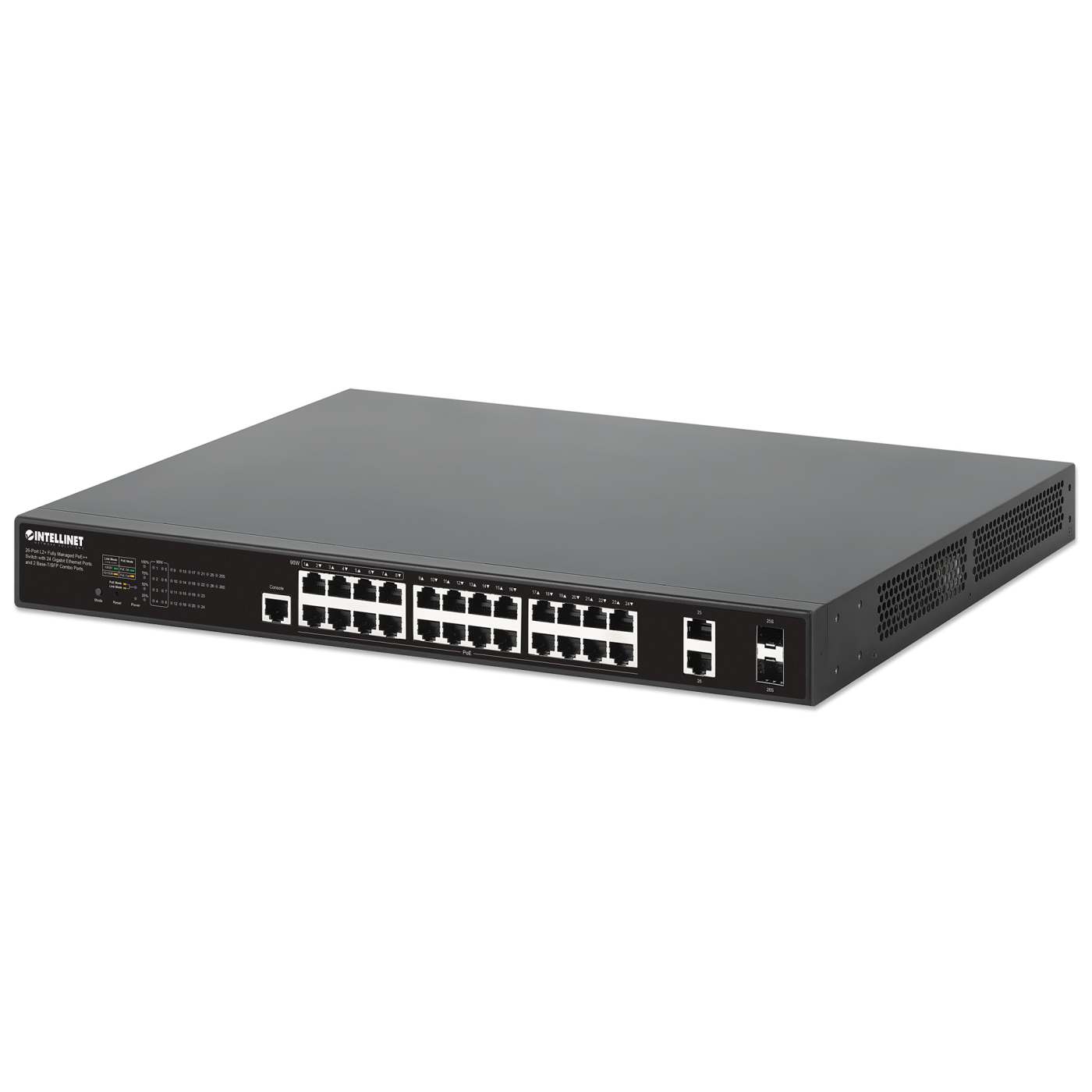 26-Port L2+ Fully Managed PoE++ Switch with 24 Gigabit Ethernet Ports and 2 Base-T/SFP Combo Ports Image 1
