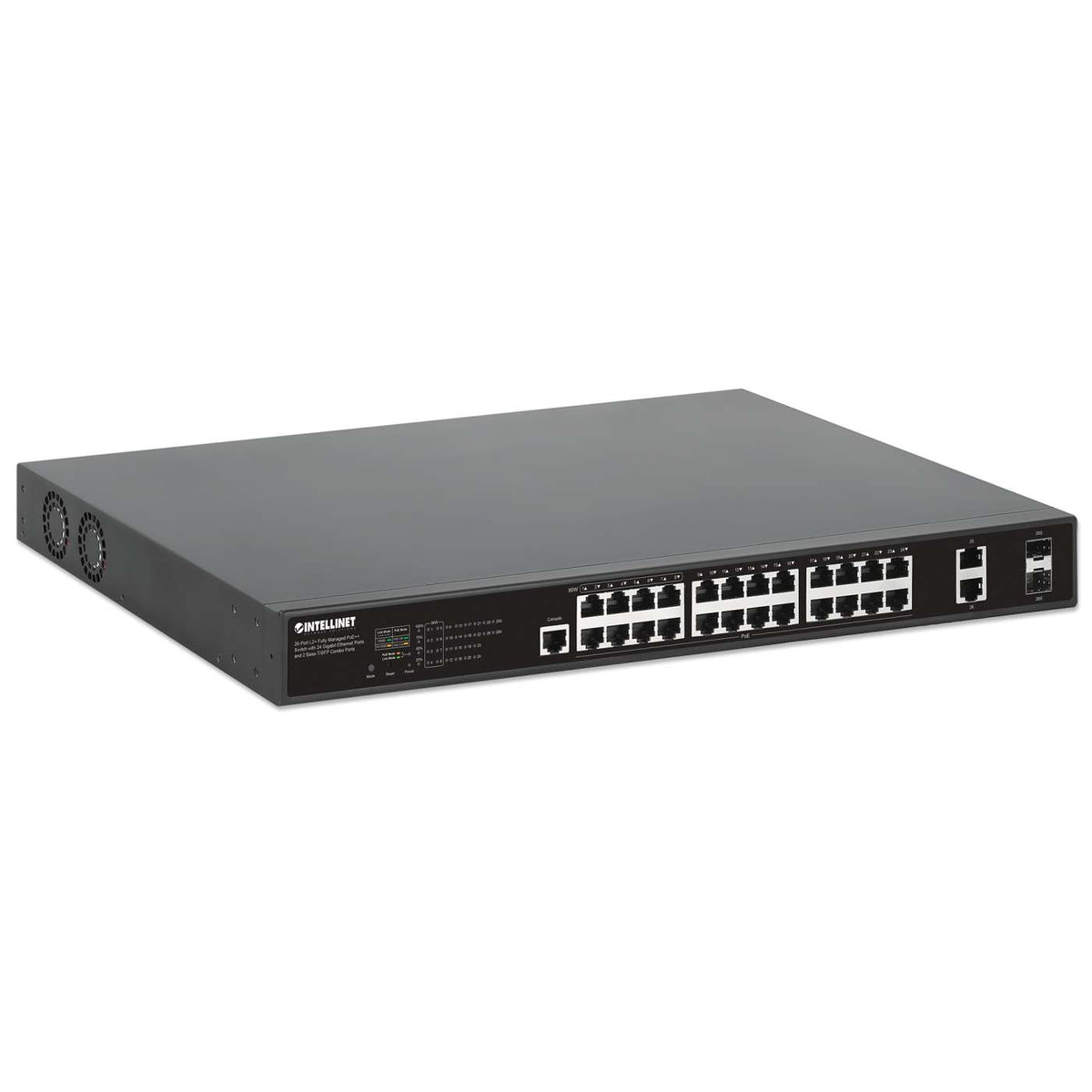26-Port L2+ Fully Managed PoE++ Switch with 24 Gigabit Ethernet Ports and 2 Base-T/SFP Combo Ports Image 2