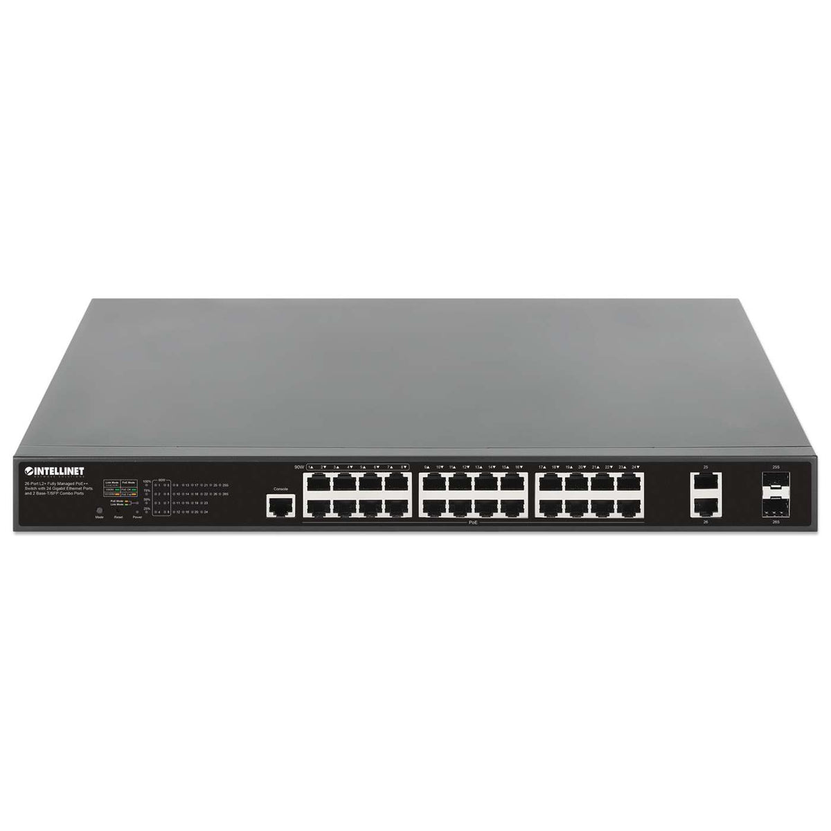 26-Port L2+ Fully Managed PoE++ Switch with 24 Gigabit Ethernet Ports and 2 Base-T/SFP Combo Ports Image 3