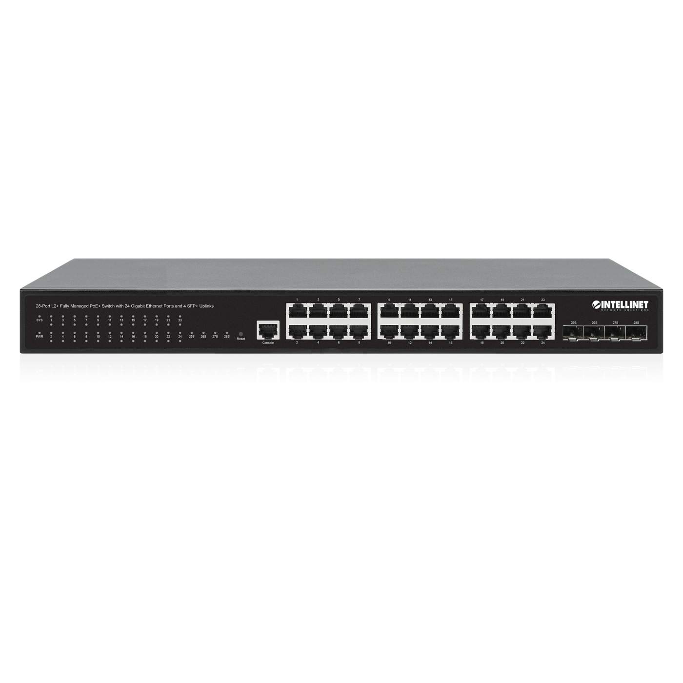 28-Port L2+ Fully Managed PoE+ Switch with 24 Gigabit Ethernet Ports and 4 SFP+ Uplinks Image 6