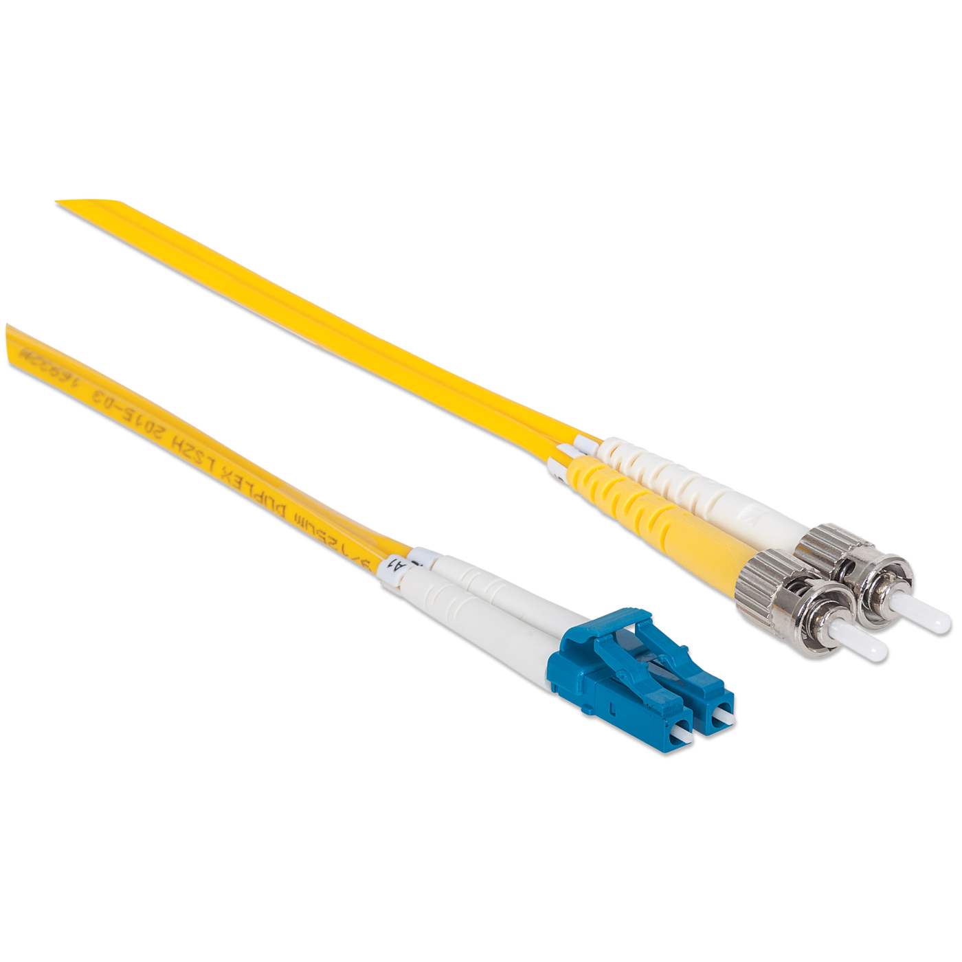 3 m LC to ST UPC Fiber Optic Patch Cable, 3.0 mm, Duplex, LSZH, OS2 Singlemode, Yellow Image 3